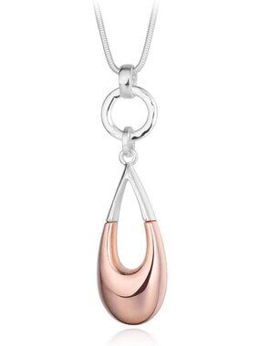 Long Necklaces Women Waterdrop Pendant Layered Y Statement Bohemian Rose Gold